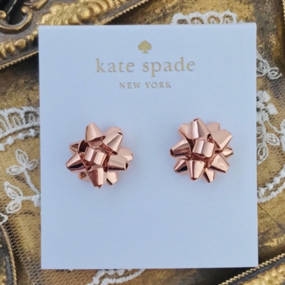 KATE SPADE • Rose Gold Bourgeois Bow Earrings - Picture 3 of 3